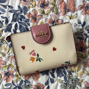 Coach floral cream and Pink Women's Wallet